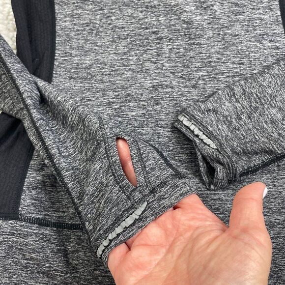 Lululemon Full Tilt Ruffle Long Sleeve Shirt Heathered Black - Picture 6 of 10